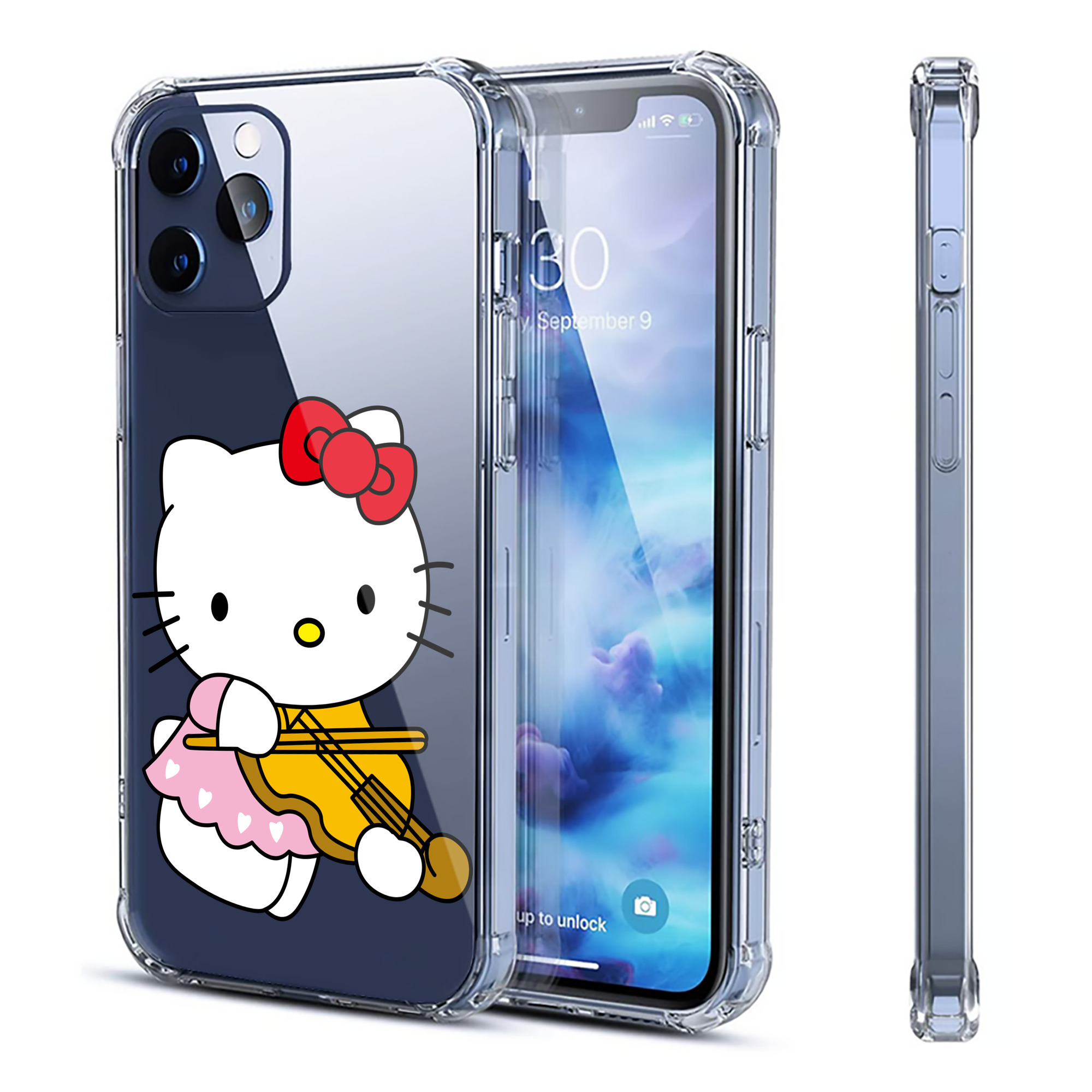 （画像用） Hello Kitty ハローキティ 【iPhone 12シリーズ対応】透明スマホケース（クリアソフトケース）